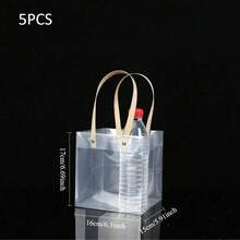 30/20/10pcs Transparent PVC Gift Bags, Birthday Party Gift Packaging Handbag, Gift Bags, Souvenirs Packaging Bags - Clear - View 16