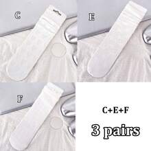 1/3/6 Pairs Women White Lace Hollow Out Socks, Heart Pattern Mid-Calf Socks, Sweet Lolita Style Socks, Straight Tube Socks Without Heels - White - View 20