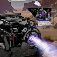 2.4GHz 四驱遥控越野车，带喷水、漂移和 LED 灯，高速攀爬遥控车，USB 充电，经久耐用，操作简便，是圣诞节、生日、节日送给男孩女孩的完美礼物。 - 黑色 - 查看 3