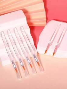 20支/10支/1支便携式唇刷（带盖），旅行化妆工具，美容工具，多功能刷具，美甲刷，美甲工具 - 無色 - 查看 6