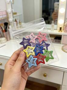 1/20/40个Y2K风格彩色星形图案发夹，多色星形图案，适合各种搭配需求，为发型增添可爱活力，适合女孩和女士日常佩戴、周末郊游、生日派对等场合，轻松提升整体造型，打造甜美可爱形象。发夹、发卡、发饰、头饰 - 多色 - 查看 4