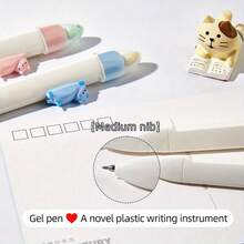 1/4/8支/套 - 0.5毫米可爱猫咪图案按动式圆珠笔,中性笔身,配0.5毫米笔芯,适合学生使用 - 貓咪造型 - 查看 6