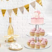 1pc Transparent Acrylic Multi-Tier Cupcake Display Stand - Clear Dessert Display Rack, Round Multi-Layer Cupcake Stand, Transparent Acrylic Cupcake Tower, Suitable For Weddings, Parties, Baby Showers And Gatherings - Clear - View 4