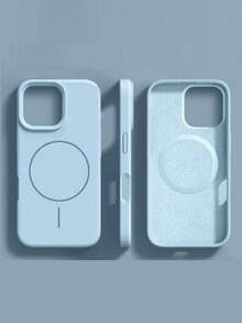 New Luxury Shock-Resistant Soft Case, Liquid Silicone Magnetic Sky Blue, Suitable For IPhone 17/16/15 Pro/14 Plus/13/12/11/17 Pro Max/Air, Anti-Fall Smooth, Anti-Shock Design, Fashion Minimalist, Skin-Friendly Material. - Baby Blue - View 1