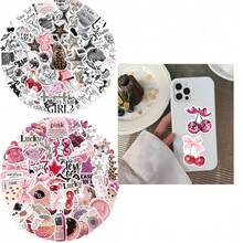 102张Y2K美学风格贴纸，包含都市女孩、黑白、豹纹、卡通、涂鸦图案等，适用于水瓶、吉他、行李箱、手机壳、笔记本电脑、滑板等，是绝佳的礼品装饰。 - 西瓜粉 - 查看 1