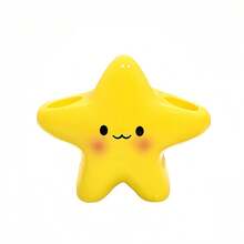 Soporte para cepillo de dientes con forma de estrella de dibujos animados, soporte para cepillo de dientes eléctrico para encimera de lavabo, estante para pasta de dientes de alto valor - Amarillo - Ver 6