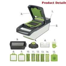 16 In 1 Multifunctional Vegetable Chopper Fruit Slicer Peeler Food Cutter Kitchen Tool - Grey - View 11
