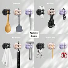 4Pcs Silicone Toothbrush Holders Bathrooms, Waterproof Self Adhesive Multifunctional Hook For Hanging Towel Key Plug For Bathroom Kitchen Living Room Office PurpleGreenPinkYellow - 4件混合5 - 查看 4
