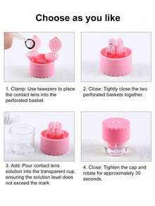 1pc Semi-Automatic Cleaner, Corneal Contact Lens Cleaning Box, Manual Glasses Cleaner - Multicolor - View 7