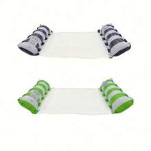 1/2pcs Striped Inflatable Lounger, Durable PVC Material, Double-Tube Hammock Float, Foldable Design, Suitable For Outdoor Beach And Pool Activities, Water Relaxation Lounger, Pool Inflatable, Beach Essentials, Pool Float - Multicolor - View 14