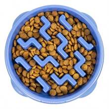 Fun Feeder Slo Bowl Medium 2‑Cup Capacity Slow Feeding Small To Medium Dogs And S N-Slip Blue Tch Pattern - Màu xanh lam - Xem 7