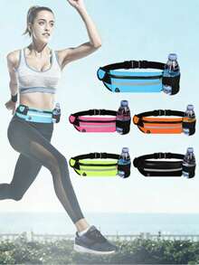 1 pieza Bolsa de cintura reflectante multifuncional con bolsillo para teléfono y portabotellas de agua - Multicolor - Ver 4