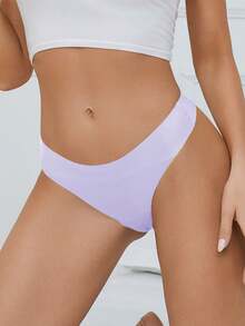 5pcs/Set Silky Sexy T-Back Seamless Elastic Thong Panties For Women, Low Waist - Multicolor - View 8