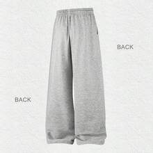 1 Piece Men's Loose Wide Leg Pants, Drawstring Waistband Design Solid Color Loose Sports Pants, 2026 High-End Casual Sports Pants, Comfortable Fiber Fabric, Suitable For Daily Wear And Outdoor Activities. Suitable For All Seasons Pants For Men - 淺灰色 - 查看 6