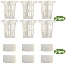 1 Set Hydroponic Germination Kit 24 Pcs Hydroponic Net Pots 24 Pcs Hydroponic Sponge And 1 Pc Hydroponic Planting Board For Soilless Cultivation Garden And Transplanting Plastic Flower Starter Pots Herbs Hydroponic Growing System - Hydroponic Kit - View 12