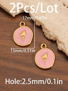 2Pcs 18K Gold Plated Stainless Steel Colored Enamel Starfish Charm Pendant Summer Beach Conch Shell Charms For DIY Jewelry Making Supplies Earrings Necklace Bracelets Accessories - Pendant - View 8
