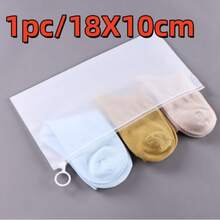 1/5/10 Túi khóa kéo trong suốt, mờ, chống thấm nước, có thể đóng mở lại, dùng để đựng đồ lót, mỹ phẩm, văn phòng phẩm, đồ dùng du lịch. - Trong sáng - Xem 10