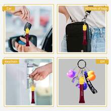 1pc Lipstick Cap Keychain, Suitable For Lipstick, Lip Gloss, Lanyard Or Bag Lip Balm Holder, Women Lip Makeup Keychain With Replaceable Leakproof Cap - View 6