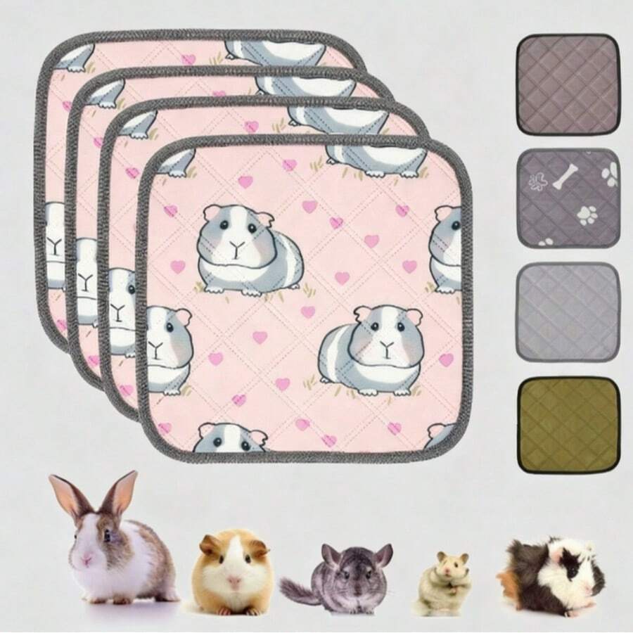 12" X 12" Washable, Reusable, Waterproof, Absorbent, Breathable, Non-Slip Guinea Pig Cage Pad, Suitable For Guinea Pigs, Rabbits, Hamsters, Rats