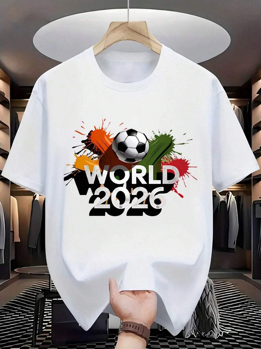 United World Cup Football T-Shirt White World Cup Trophy And Stars Graphic Print For Sports Fans And Events - Trắng 7 - Xem 1