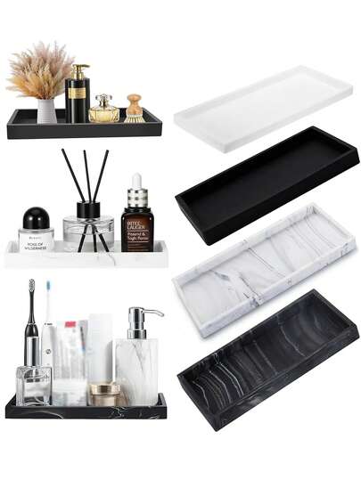 Square Silicone Aromatherapy Tray, No Holes, Bathroom Vanity, Marble Washbasin Tabletop Storage.