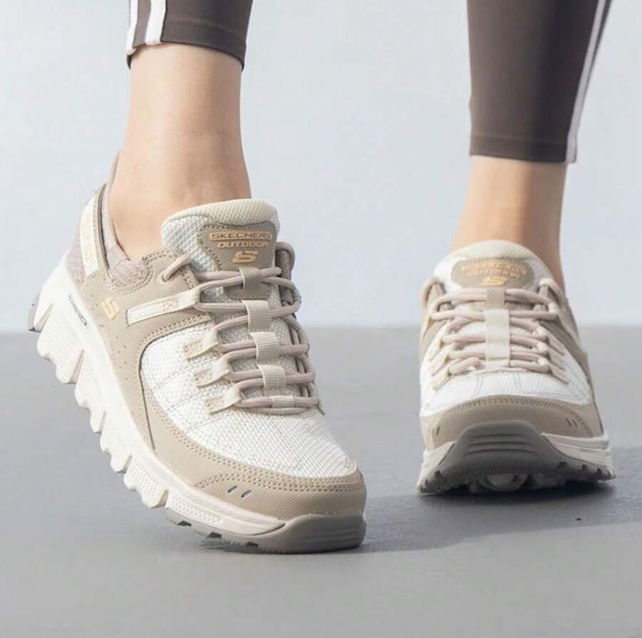 Skechers 女士新款徒步登山户外休闲鞋，软底运动鞋 - 褐色/白色 - 查看 1