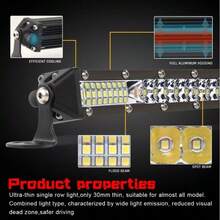 Barra de Luz LED 78W 11" Alta Potencia 6250LM, Spot + Flood, IP67 Resistente al Agua para SUV, Camión y Vehículos 4x4 - A - Ver 11