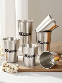 200-350ml Stainless Steel Insulated Tumbler, Large Capacity Single Wall Cup, Suitable For Iced Coffee, Milk Tea And Cold Drinks - Silver - View 1