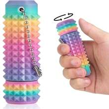 360° Rotating Little Ouchies Fidget Toy With Bearings Pain Fidget Toys For Adults: Rotating Spiky Grippie For Sensory Input - Pain Stimulation Fidget Toys For Anxiety, ADHD, Autism, Office, Travel, Classroom -(Random Color Gradient) - Multicolor - View 2