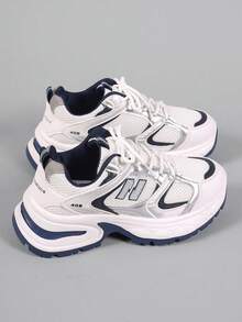 2025 Spring/Summer New Thick Sole Mesh Casual Sports Shoes, Women - White - View 6