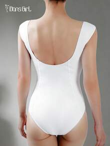 DonsGirl Women's Fitted Ballet Leotard - With Ruched Sleeves And Waist Design | Modern/Classical Dance Performance Costume White Spring - White - View 11