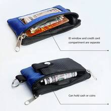 1 Portable Hanging Coin Bag, Lightweight Multi Pocket Visual ID Window, Daily Travel Card Bag And Coin Bag, Keychain Wallet - Multicolor - View 2