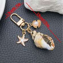 Minimalist Acrylic Ocean Conch Shell Shellfish Rhinestone Pearl U-Shaped Keychain Creative Backpack Key Pendant - Multicolor - View 10