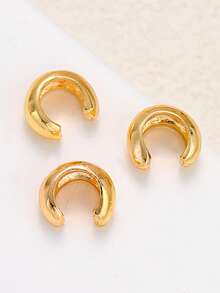 3pcs Exaggerated Vintage Coin C-Shaped Clip-On Earrings Set, Fashion Accessories For Women, Suitable For Vacation, Date, Daily, Party, Wedding, Gift For Mom And Friends - Yellow Gold - View 4
