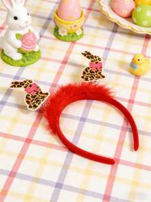 1pc Leopard Print Cartoon Rabbit Chick Party Cute ABS Plastic Easter Headband - Multicolor - View 2