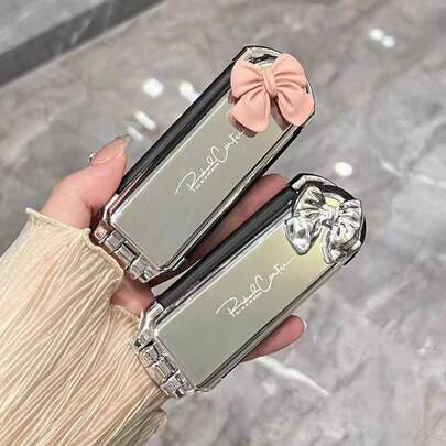 1 pieza Cepillo de pelo plegable con espejo de maquillaje, peine de cojín de aire portátil mini, herramienta de peinado suave para uso diario y viajes, accesorios de moda para el cabello para mujeres, para peluquería, salón de belleza, artículos esenciales de viaje, productos para el cabello, kit de herramientas para el cabello para el hogar, el sueño y el baño