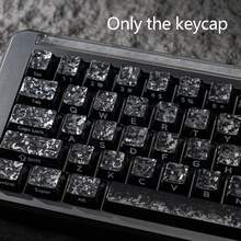 PBT Keycaps Cherry Profile Set, Carbon Fiber Texture, Black Side-Engraved Keycaps, White Side-Engraved Lettering, MX Mechanical Keyboard Compatible (Gaming & Office, Keycaps Only) - View 3