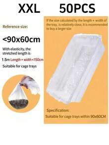 50pcs Disposable Plastic Lining Sheets, Suitable For Pet/Toilet Pads, Bird/Rabbit Cages, Cat Litter Bags, Dog Pee Pads And Cleaning Mats - White - View 9