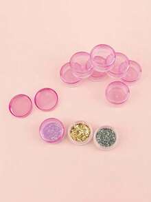 10/20个5克化妆品小样瓶，眼影美甲闪粉瓶，便携塑料瓶，面霜盒，面霜瓶，样品瓶，免费小瓶，圆形空化妆品小样瓶 - 彩色 - 查看 10