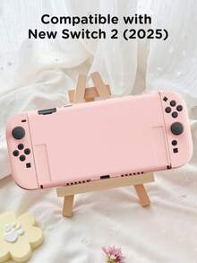 1pc Pink Soft TPU Protective Case For Nintendo Switch OLED & Standard Switch, No Need To Disassemble, Anti-Drop Anti-Dust, DIY Graffiti, Ideal Gift Compatible With Switch Gamers, Elegant & Fresh Switch Protective Cover - View 11