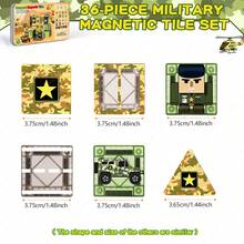 Magnetische Bauklötze Tarnmuster Militärspielzeug, Mini magnetisches Reisespielzeug mit Eisenbox, geeignet für Kinder ab 3 Jahren, tragbare magnetische Bauklötze, MINT sensorisches Lernspielzeug, perfektes Geschenk zu Geburtstag, Schulanfang, Ostern, Zufallsfarbe - Verschiedenfarbig - Übersicht 8