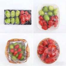 90-100pcs/190-200pcs Transparent Plastic Wrap Lids, PE Film Plastic Covers For Bowls And Leftovers, Keeps Food Fresh, Kitchen Supplies - Multicolor - View 6