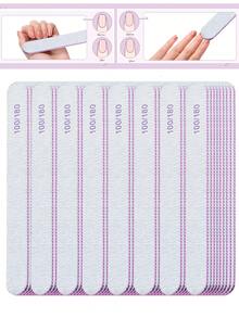 100/180 Grit Double-Sided Professional Nail File, Black Nail Care Manicure Pedicure Sanding Block Nail Polishing Tool - Multicolor - View 11