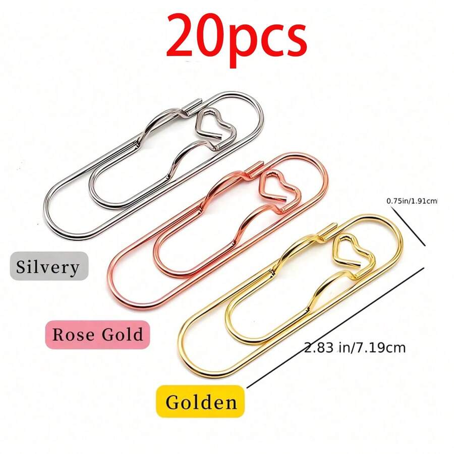 20pcs Stainless Steel Multi-Functional Metal Clips Set, Large Capacity Notebook & Journal Accessories With Pen Holder, Office & Study Supplies Organizer - Multicolor - View 1