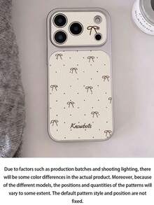 蝴蝶结单件装大窗口全屏蝴蝶结手机壳，白色瞬间变为荔枝纹理，适用于 13/14/15/16/17、Pro、Pro Max、Plus及其他大窗口手机 - 白色 - 查看 5