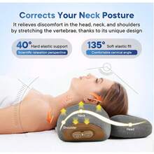3-In-1 Neck Massager Pillow, Traction Massager With Massage Hot Compress Traction Stretching, Pillow Massage Neck,Gift - View 3