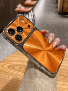 奢华极光电镀软手机壳，兼容 17 Pro Max、17 Pro、17、16 Pro Max、16 Pro、15、14、13 Pro Max，简约商务时尚亮面保护套 - 橘色 - 查看 4