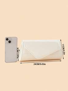Noctella Túi vuông nhỏ tối giản bằng chất liệu PU, túi đeo chéo thanh lịch, túi cầm tay dự tiệc sang trọng, phù hợp cho phụ nữ dự tiệc sinh nhật và các sự kiện buổi tối. - trắng - Xem 6