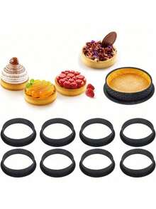 迷你挞模，圆形黑色蛋糕模，慕斯挞模，圆形蛋糕模 - 彩色 - 查看 3