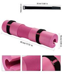 1个加厚泡沫杠铃肩垫 - 适用于臀推、深蹲和弓步的杠铃垫 - 颈肩深蹲垫，提供额外舒适感，是健身房锻炼和举重的理想之选 - 黑色、粉色。适用于健身房、运动、家庭锻炼、健身配件、家用健身器材和男士礼品。 - 粉色 - 查看 11